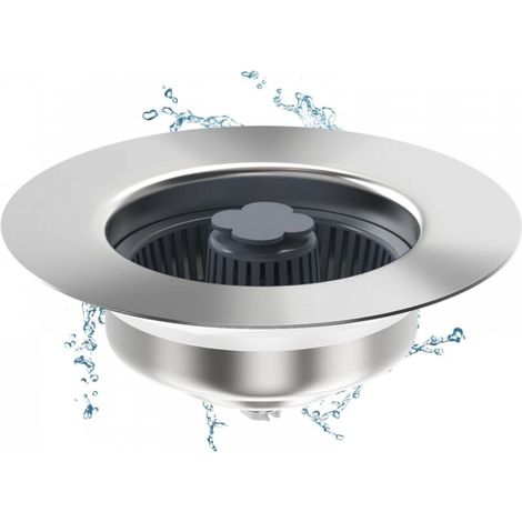 Ensemble 3 en 1 de bonde et crépine pour évier de cuisine, bonde escamotable en acier inoxydable SUS304 avec panier, bouchon d'évier à vidange rapide (1/5)