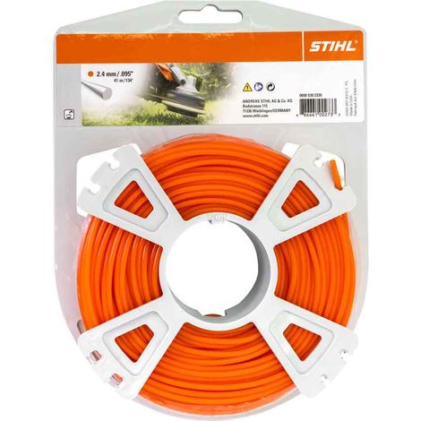 Stihl 00009302339 Hilo de corte redondo (2,4 mm x 41 m), color naranja