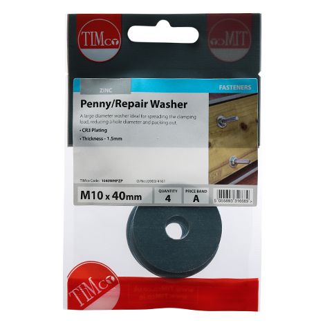 TIMCO Penny / Repair Washers DIN9054 Silver - M10 x 40
