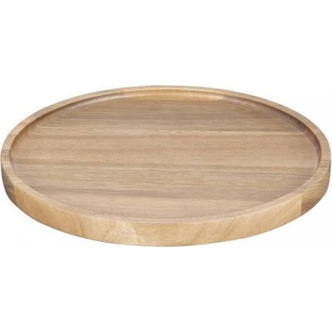 Assiette ronde rustique (H)20 x (Ø)250 mm, en bois d'acacia