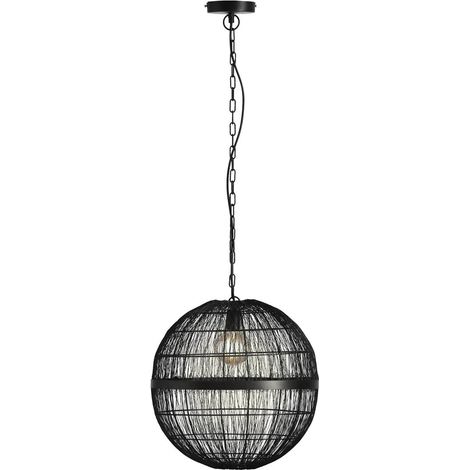 Lampe suspendue lampe de salon suspension lampe de couloir tressée noir mat 50cm (1/4)