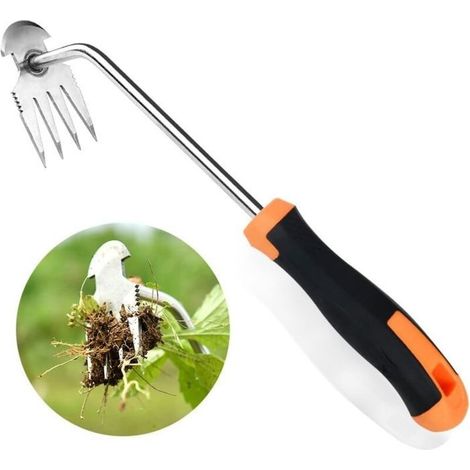 Arrache mauvaise herbes jardinage, outil de désherbage manuel, désherbage en acier inoxydable, désherbeur manuel, inoxydable (1/5)