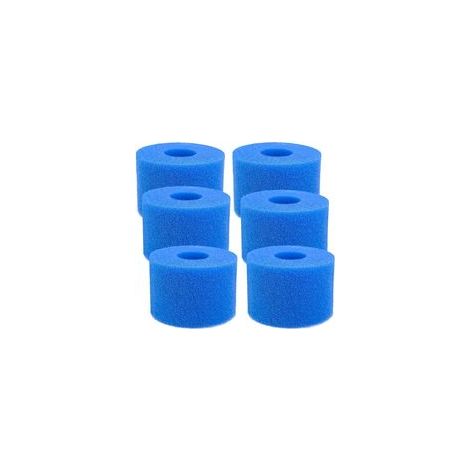 Éponge Filtrante Type S1,Cartouche Filtres de Piscine en Mousse RéUtilisable et Lavable,Filtre en Mousse à Cartouche pour Intex Type S1 Piscine, Aquarium, Spa(6 pièces ) (Bleu) (1/5)