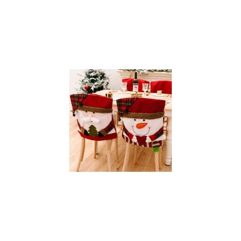 Coprisedie natalizi, set di 2 coprisedie natalizi per decorazioni da cena - Crezuo