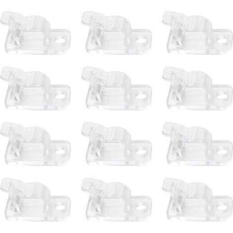 CCYKXA Packung mit 100 Drahtbefestigungsclips mit Schrauben, Schraubhaken für Lichterketten im Außenbereich, Zaunhaken, Kabelaufhängehaken (transparent)
