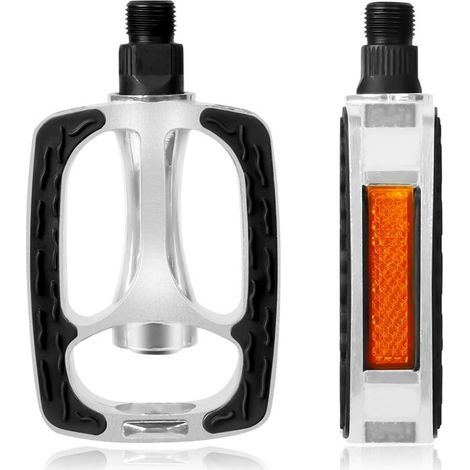 Pedali per bicicletta, pedali per bicicletta da trekking con catarifrangenti, set di pedali per bicicletta in lega di alluminio con cuscinetti a sfera industriali, pedali antiscivolo per bicicletta da (1/5)