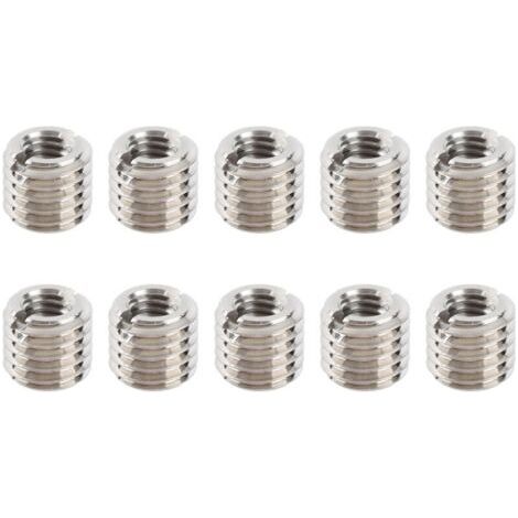 10 Stück Montagemuttern für Reparatur, Reduzierung, Innengewinde M6 × 1,0 und Außengewinde M10 × 1,5, Gewindeverlängerungswerkzeug, Montagezubehör. (1/4)