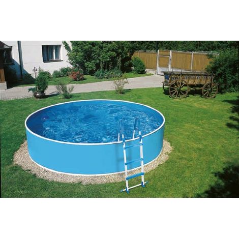 Stahlwandpool 360 cm x 90 cm Skimmerfilter blau 360x90 Stahlwandbecken QUICK UP