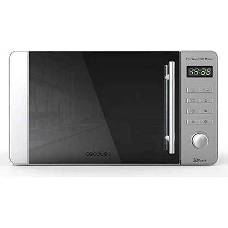 Cecotec Forno a Microonde ProClean 5120 Inox, 700 W, Grill 800 W, Capacità 20 L, Ready2Clean per una migliore pulizia, Tecnologia 3DWave, 8 Programmi, Design della porta a specchio