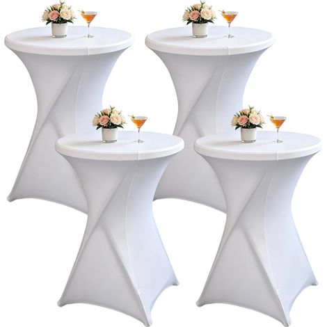 4 Pièces Housse Mange Debout 80×110cm, Housse de Table Ronde (1/5)