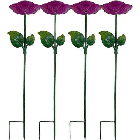 Lot de 4 abreuvoirs pour abeilles et papillons, décorés de fleurs éclatantes, avec des coupelles pour la décoration du jardin et des espaces extérieurs. (1/5)