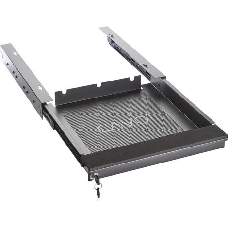 CAVO Laptop Schreibtischschublade schwarz abschließbar Tischschublade für den Unterbau 380 x 446 x 55 mm