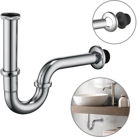 Siphon de Lavabo en Acier Inox Chromé Siphon Tube pour Lavabo Anti-odeur - G1-1-4" Siphon Courbé (1/5)