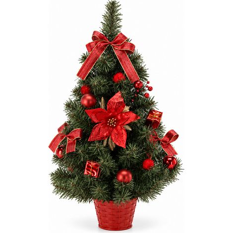 Aga Albero di Natale artificiale 60 cm Rosso-oro (1/5)