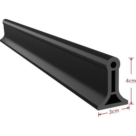 Barrière de douche, 200 cm, en silicone noir, étanche, pour séparer les zones humides et sèches dans les salles de bains ou les cuisines.-AquaForge (1/5)
