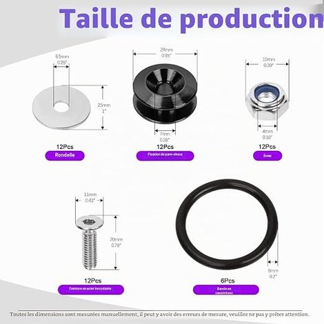 Kit di fissaggio universale a sgancio rapido in alluminio per paraurti m3 nero per paraurti anteriore e posteriore auto (1/4)