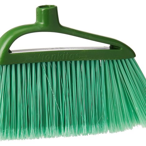 Tonkita Rückenfreundlicher Besen We Like Green für Außenbereiche - Halbstarre Borsten, 100% recyceltes Material, Made in Italy (1/2)