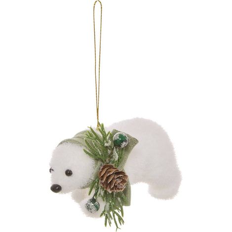 Suspension de sapin ours avec écharpe verte 10 cm - Atmosphera créateur d'intérieur (1/5)