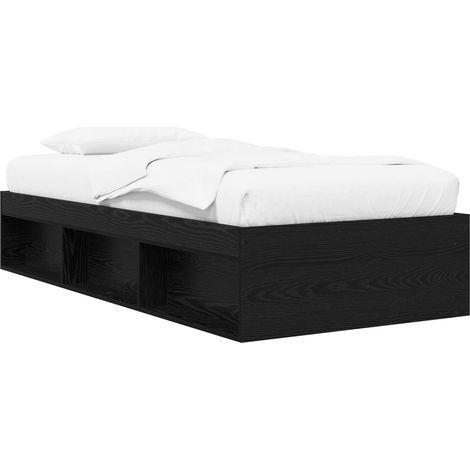 Cadre de lit avec rangement avec étagère Chêne noir 80 x 200 cm vidaXL (1/5)