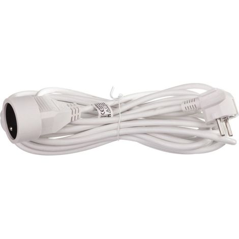 Prolunga a 1 presa con/senza 7 m /H05VV-F 3x1/ bianca P0117