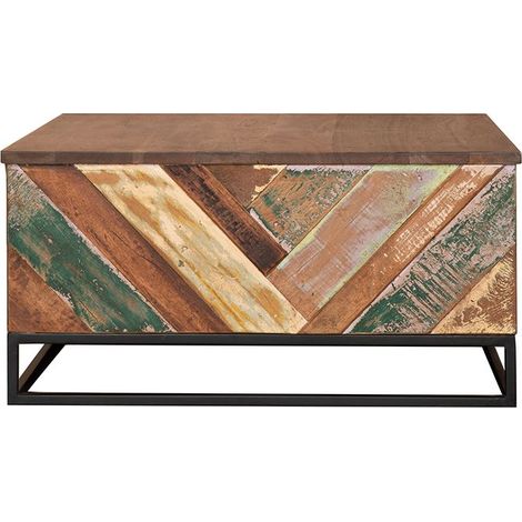 Table basse carrée bois et métal 71cm RITA Kayu Intérieur - 71x71x36 cm - Kayu Meuble (1/5)