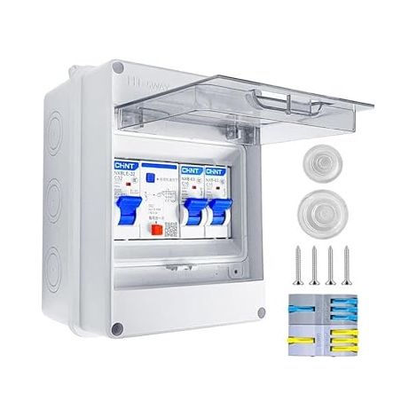 Overhead Fuse Box, IP65 Waterproof Electrical Box AC 32A, Distribution Box, Small Overhead Splitter For Home, Office (1/5)