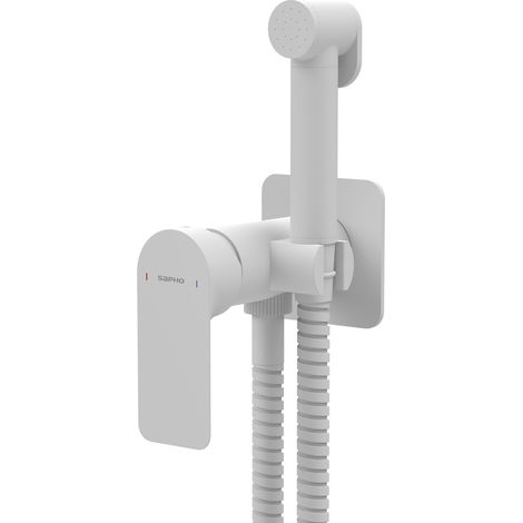 Mitigeur de bidet à encastrer PAX avec douche Stop, blanc mat