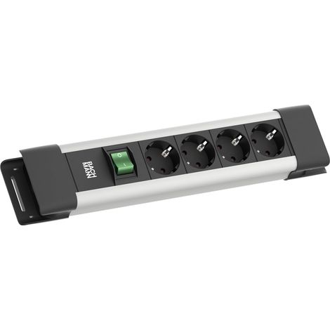BACHMANN CONNECTUS 4XCEE7/3, 1XINTERRUPTEUR 2,0M CEE7/7 GRAU BM005906