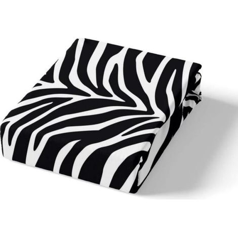 Housse De Couette - Microfibre - Imprimé Zebra 3D - 140x200cm - Noir Et Blanc - 1 Pièce (1/4)