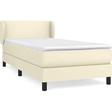 Maison Exclusive - Giroletto a Molle con Materasso Crema 100x200 cm in Similpelle (1/5)