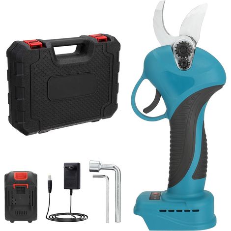 1 Cisaille électrique sans fil, lame acier SK5, coupe 40mm, batterie 21V 2.0Ah compatible Makita 18V, pour jardin ferme (1/5)