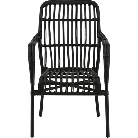 Rizal chaise longue empilable noir. (1/4)