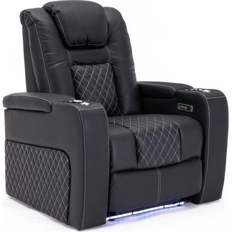 BROADWAY CINEMA RECLINER ELECTRIC CHAIR BLACK / WHITE (1/5)