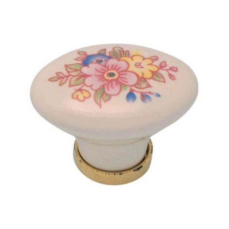 Pomolo Porcellana Ovale C/Base F/15 34X25 25 Pz