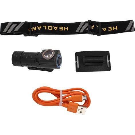 Lampe frontale étanche 550lm blanc, bandeau élastique, mini projecteur LED portable pour randonnée, pêche, camping, lumineuse et résistante à l'eau. (1/5)