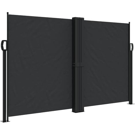 vidaXL Retractable Seitenmarkise schwarz 140x1000 cm