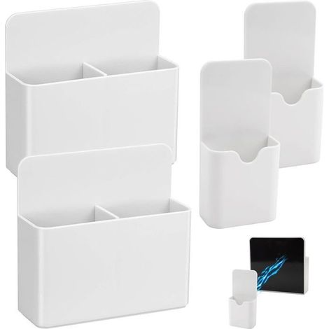 Lot de 4 Porte-Marqueurs Magnétiques avec Séparateurs Boîte Rangement Étanche pour Surfaces Magnétiques Bureau Maison École (1/5)