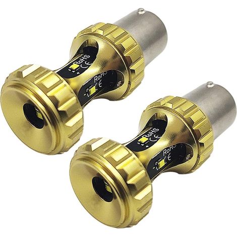 Lot de 2 ampoules LED 1156 BA15S 7506 12 V pour feux de recul, clignotants, blanc