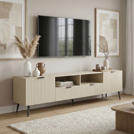 Mesa de TV Nand 180x40x51cm - Color arena [en.casa] (1/5)