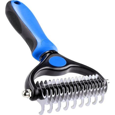 Brosse de toilettage pour chiens - Double peigne de démêlage - Outil de démêlage du sous-poil, pour chats et chiens à poils longs, démêlant-AquaForge (1/5)