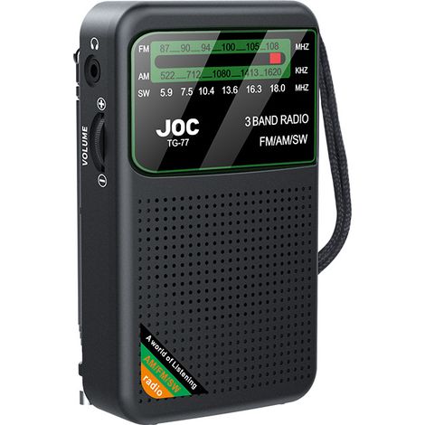 Radio multibande – Radio portable – Rechargeable – 500 mAh – ABS – Noir