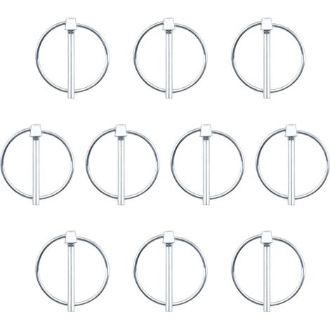 Lot de 10 goupilles de verrouillage autobloquantes en acier carbone de 5 mm pour remorque, ferme, pelouse, bateau, scie de table (1/5)