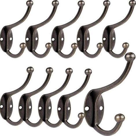 10 Pcs Rétro Crochet Patère Porte Manteau Mural Vintage Crochet de Porte Métal pour Salle de Bain Cuisine Chambre Entrée (Copper) (1/5)