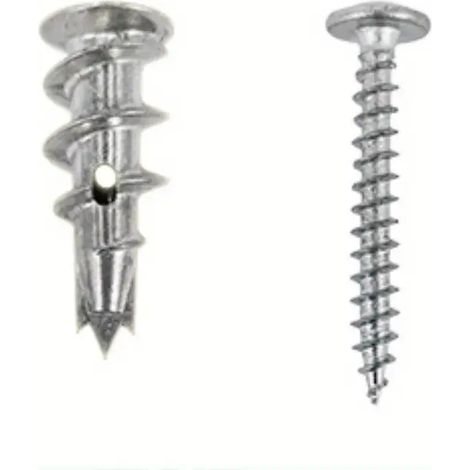 CCYKXA 50 pieces of self-drilling metal wall plugs with screws. For fixing in concrete, bricks, plasterboard, etc.