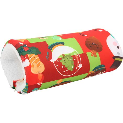 Tunnel en coton pour petit hamster, nid douillet pour l'hiver, canal unique rouge (1/5)