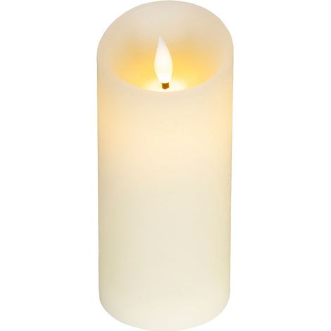 Vela de cera led, con parte superior curva, color crema ø7,5 x 17 cm