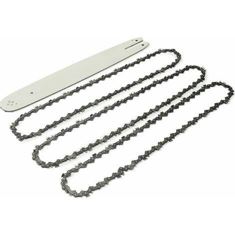 Barre de guidage 16 ''+ 3 chaînes de tronçonneuse pour STIHL 009 012 021 E180 MS180 MS190 MS250 HT70 Cisea