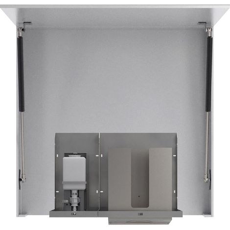 Armoire miroir ESSENTIA 1200 mm avec deux distributeurs automatiques de savon et deux distributeurs de serviettes en papier (1/5)