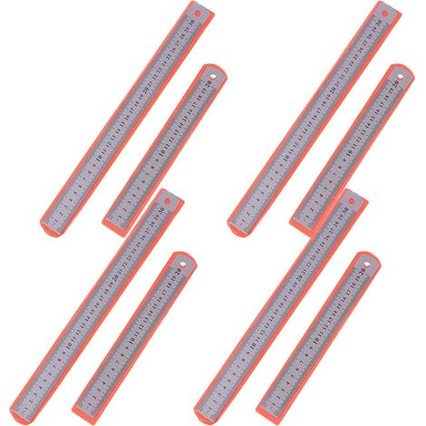 Ensemble de 8 règles double face en acier inoxydable pour des (1/5)