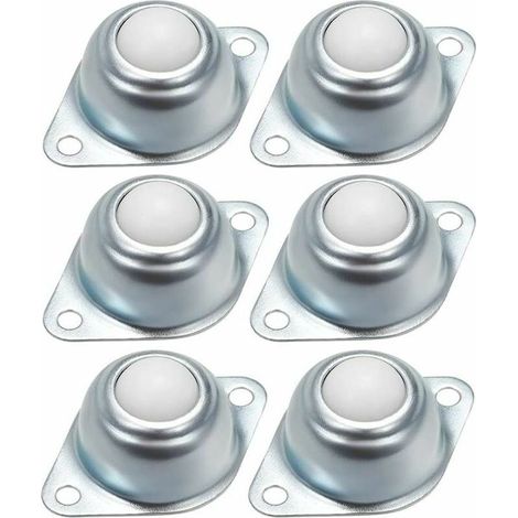 Transfert à Billes roulettes pour Meubles roulettes Transfert à Rouleaux Unités de Transfert à Billes Fer Galvanisé avec Boules en Nylon pour Transmission Meubles Fauteuil Roulant 6 Pièces (1/5)